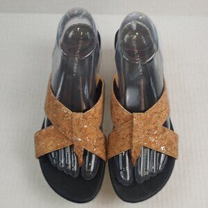 Donald J. Pliner Cork Thong Wedge Slip On Sandals